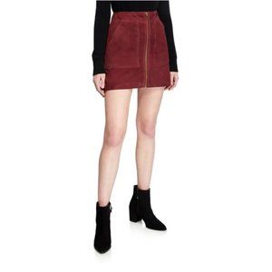 Trina Turk Harvest Front Zip Suede Mini Skirt